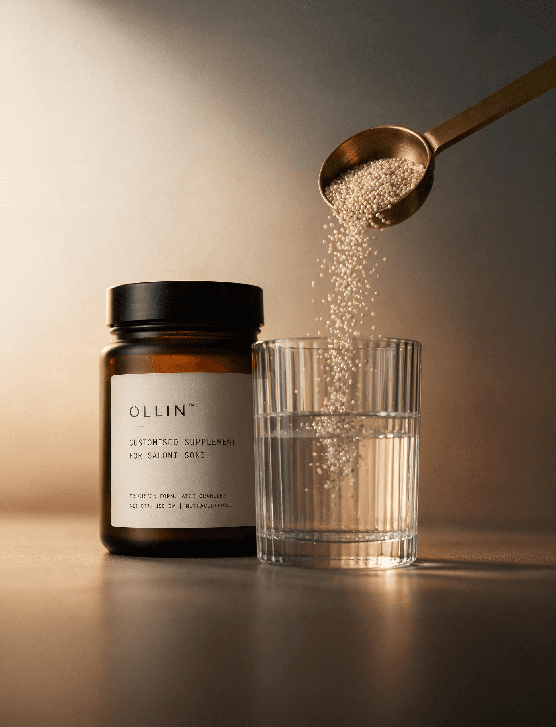Ollin jar with water, yogurt and food
