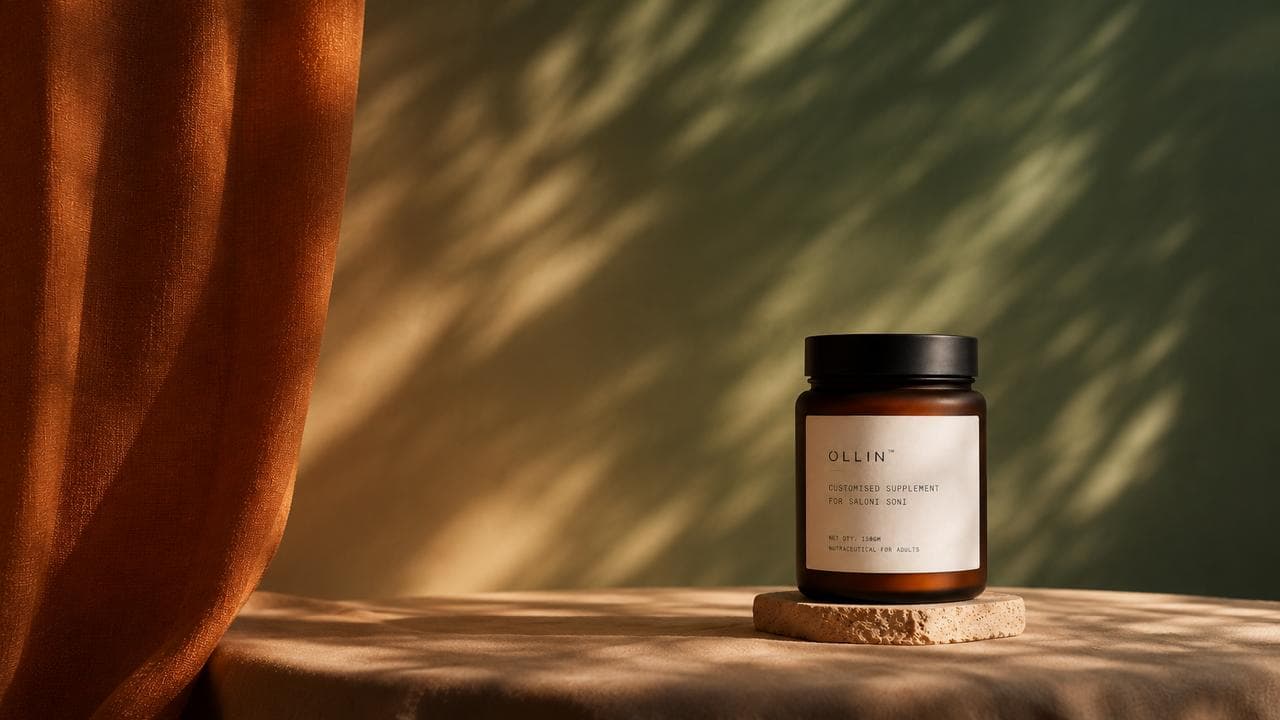 An Ollin jar, customised and labelled for one person
